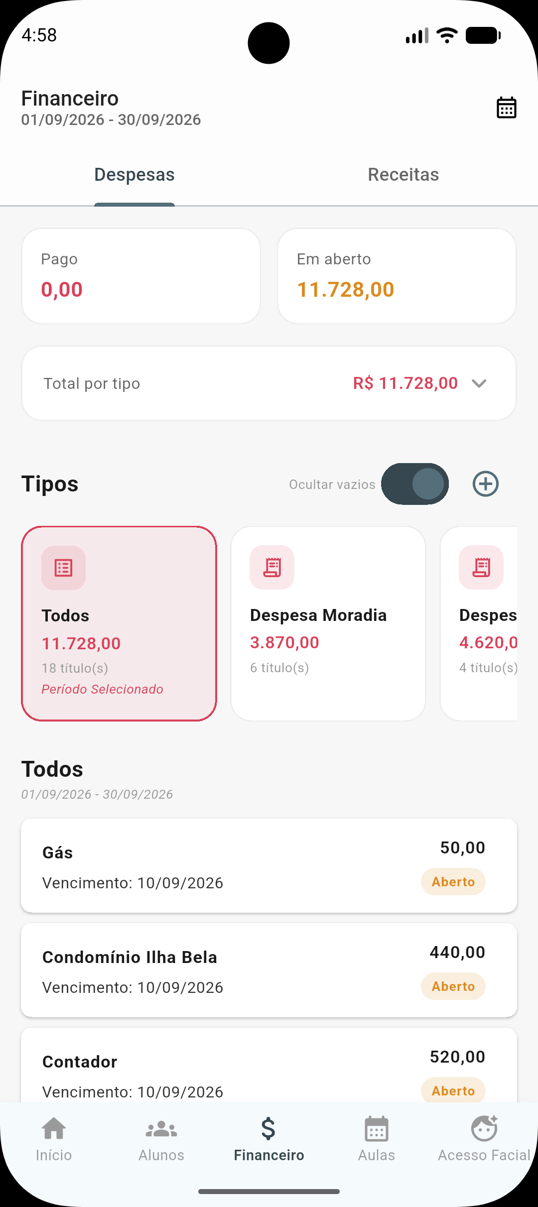Kanri — App do Professor